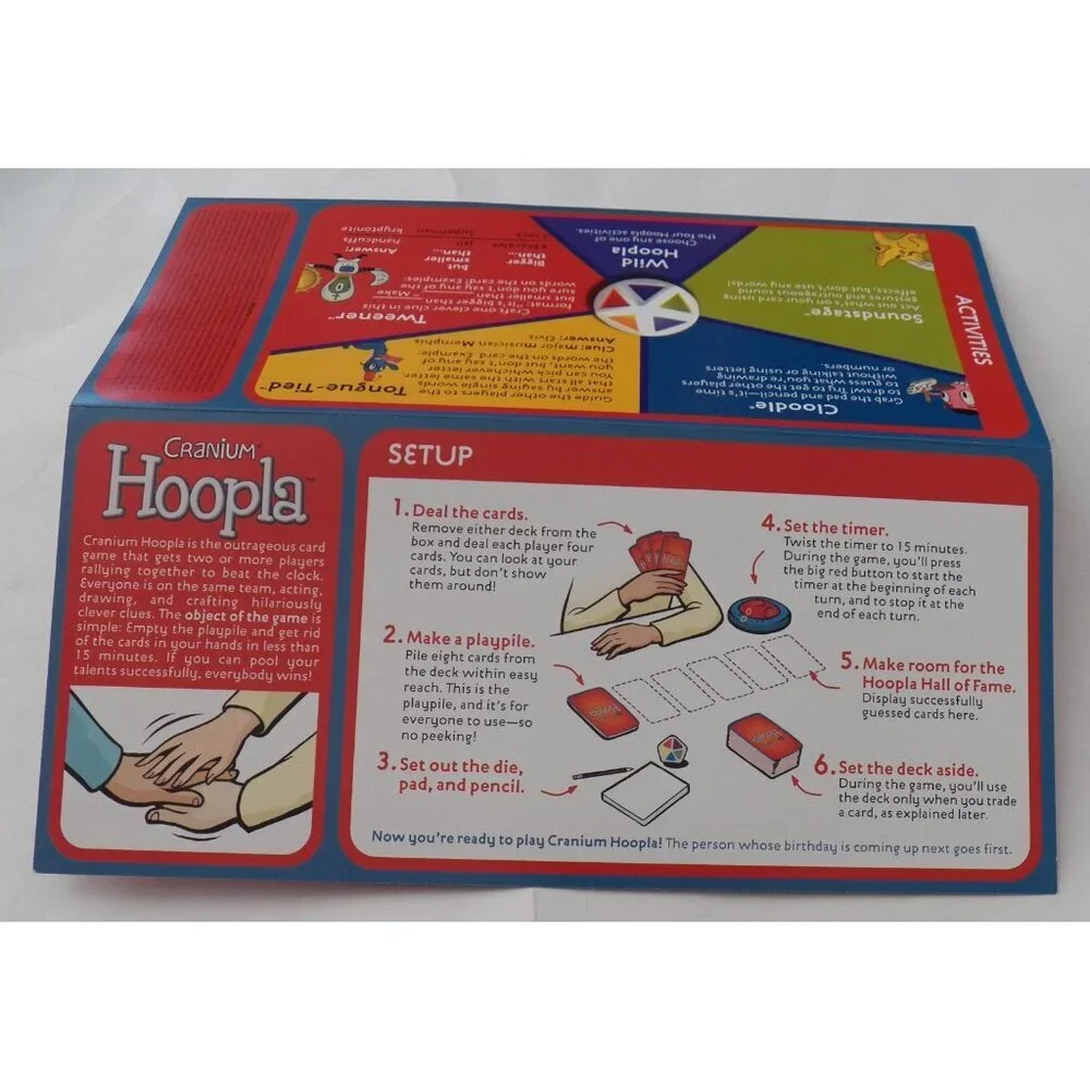 Hoopla Cranium Adult/Teen Board Game COMPLETE Where Every Second Counts